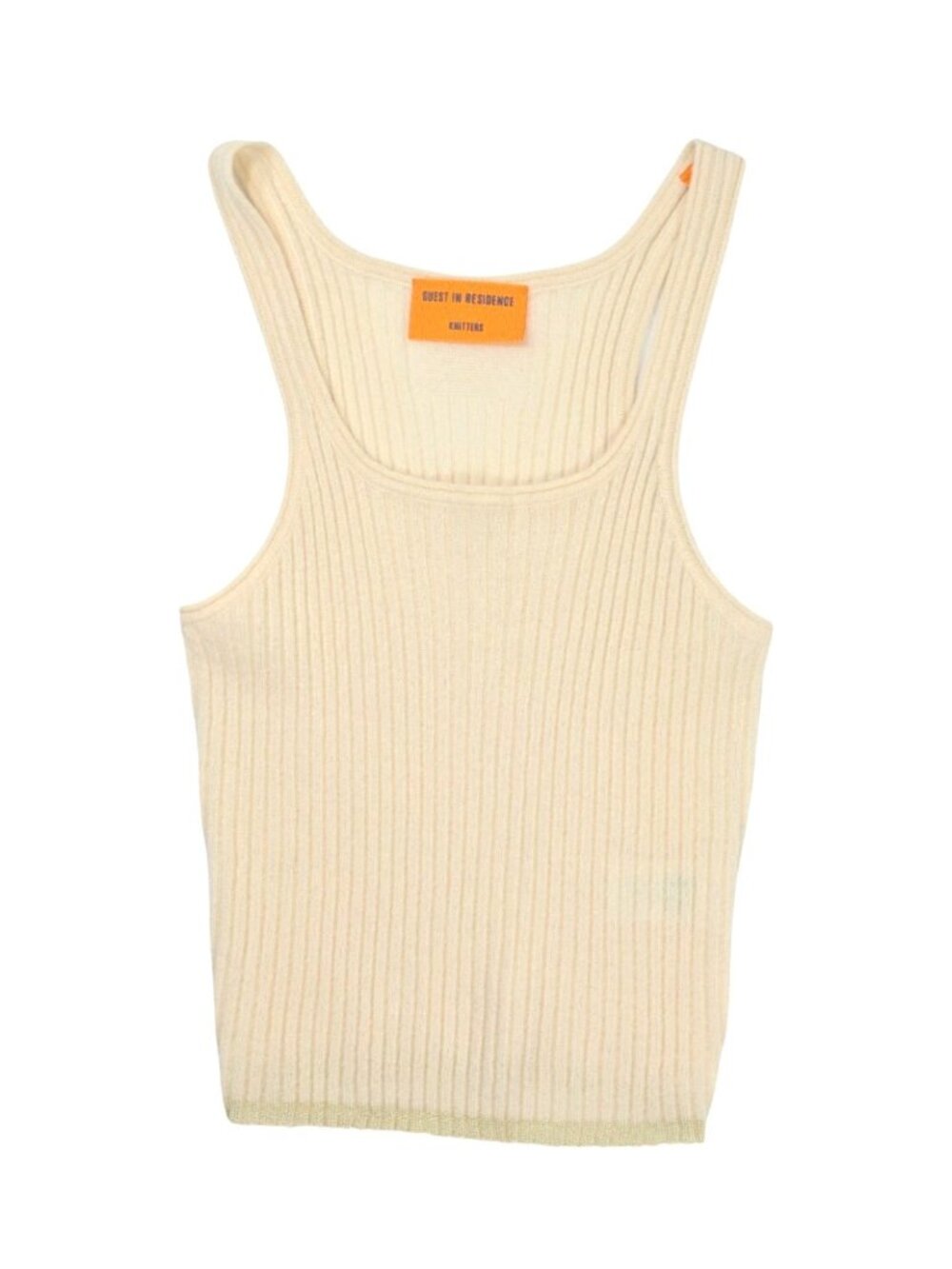 Guest in Residence Wool Cashmere Ribbed Tank Top in Ivory